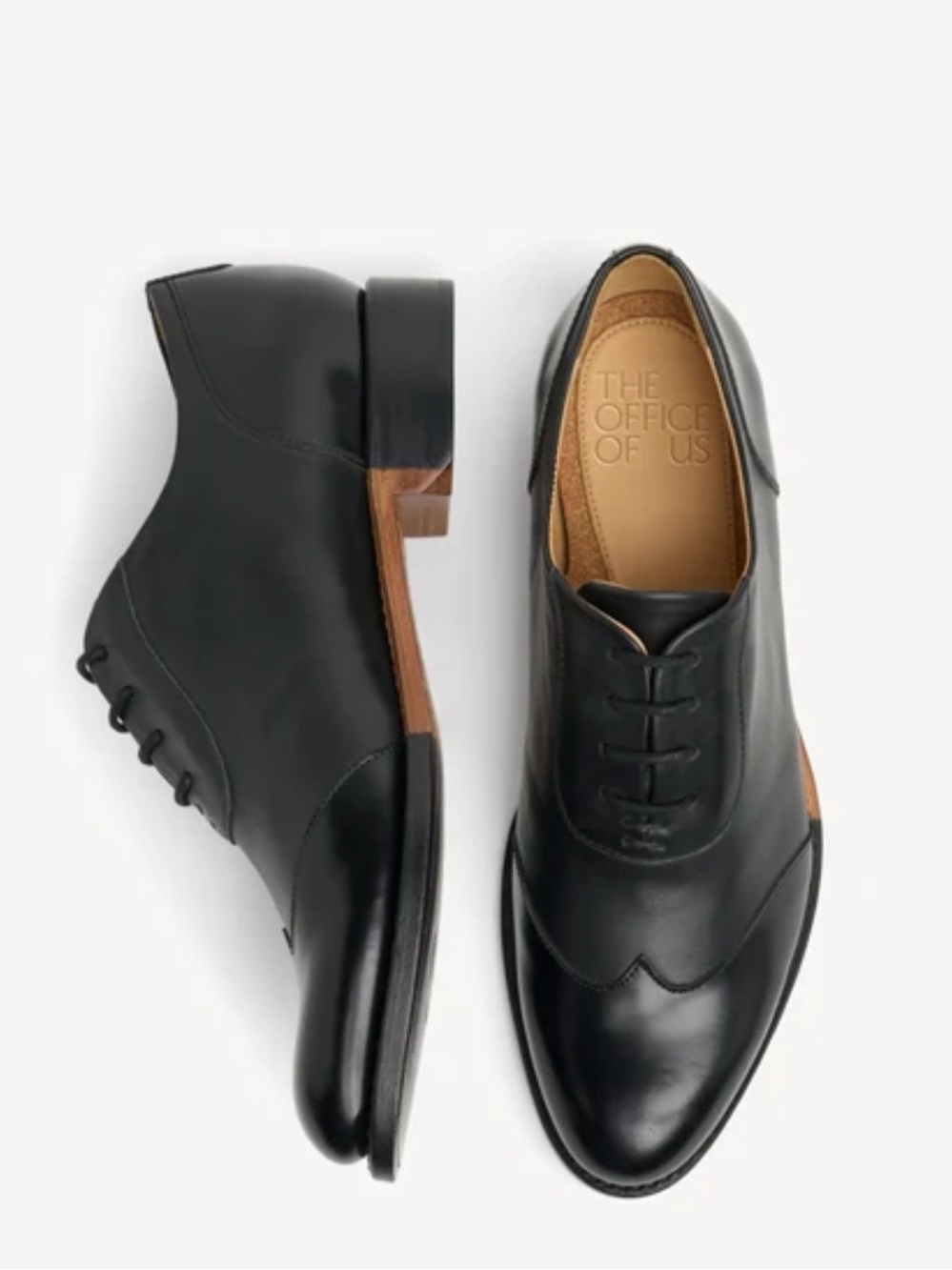 The Office Of Angela Scott Mr. Evans Women's Black Leather Derby Oxfords